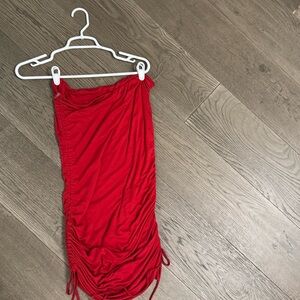 Cute red scrunch dresss